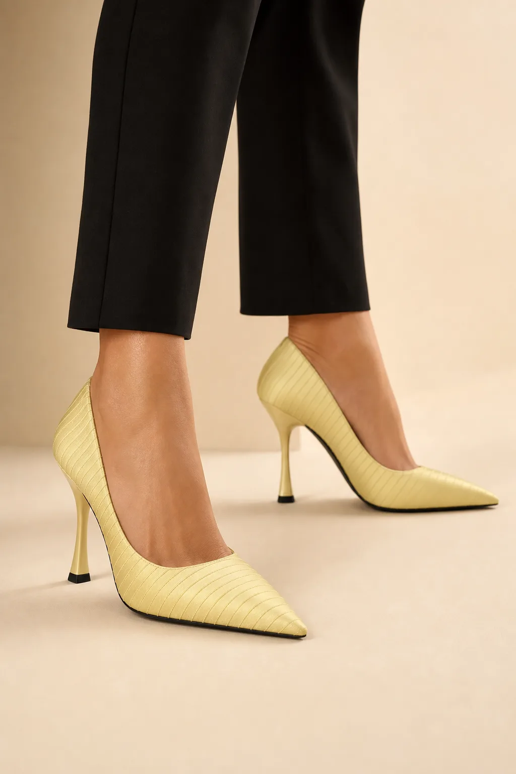 Pleated Satin Pointed Stiletto MMS-PSPS-002