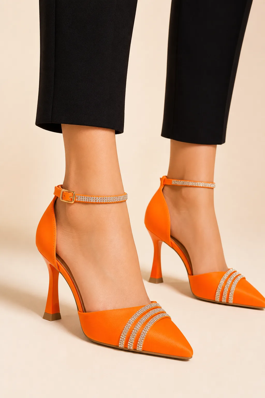 Triple Rhinestone Ankle-Strap Pump MMS-TRAS-006 — photo 1