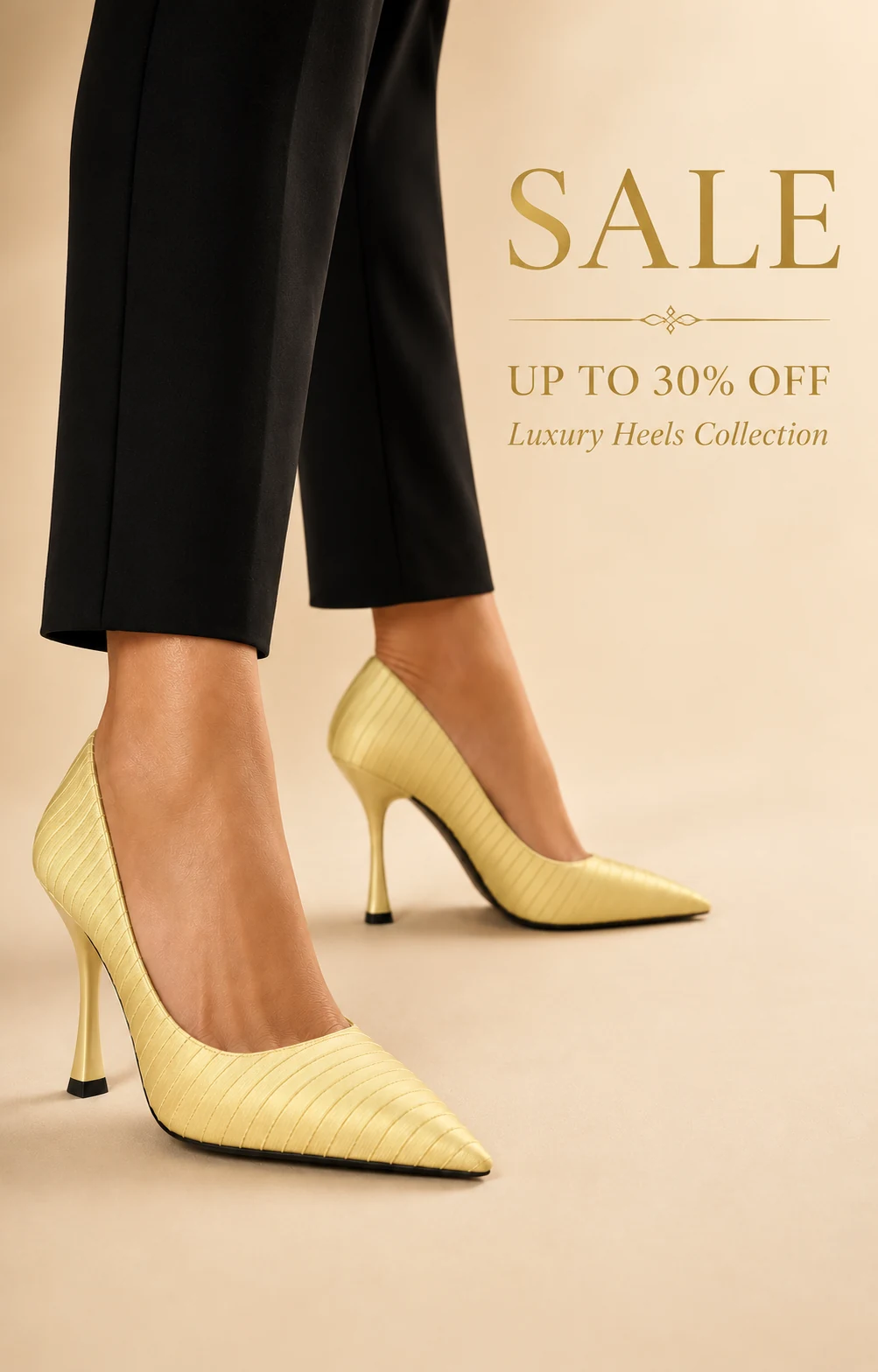 Pale lemon snakeskin-effect pointed pumps