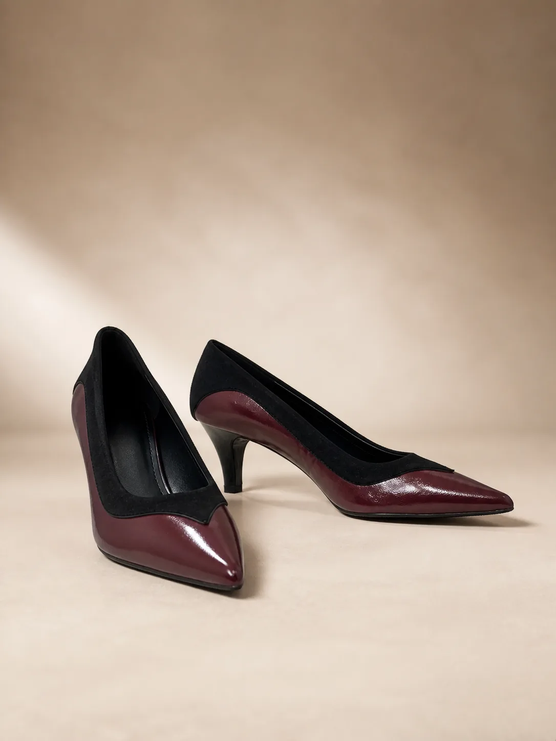 Cap Toe Kitten Pumps