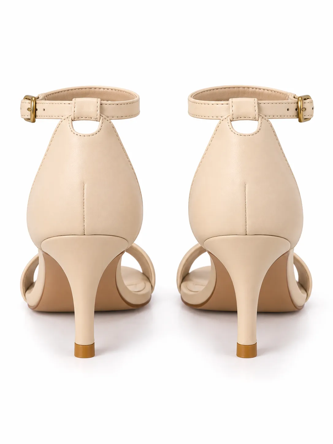 NUDE SINGLE BAND STILETTO SANDALS — photo 1