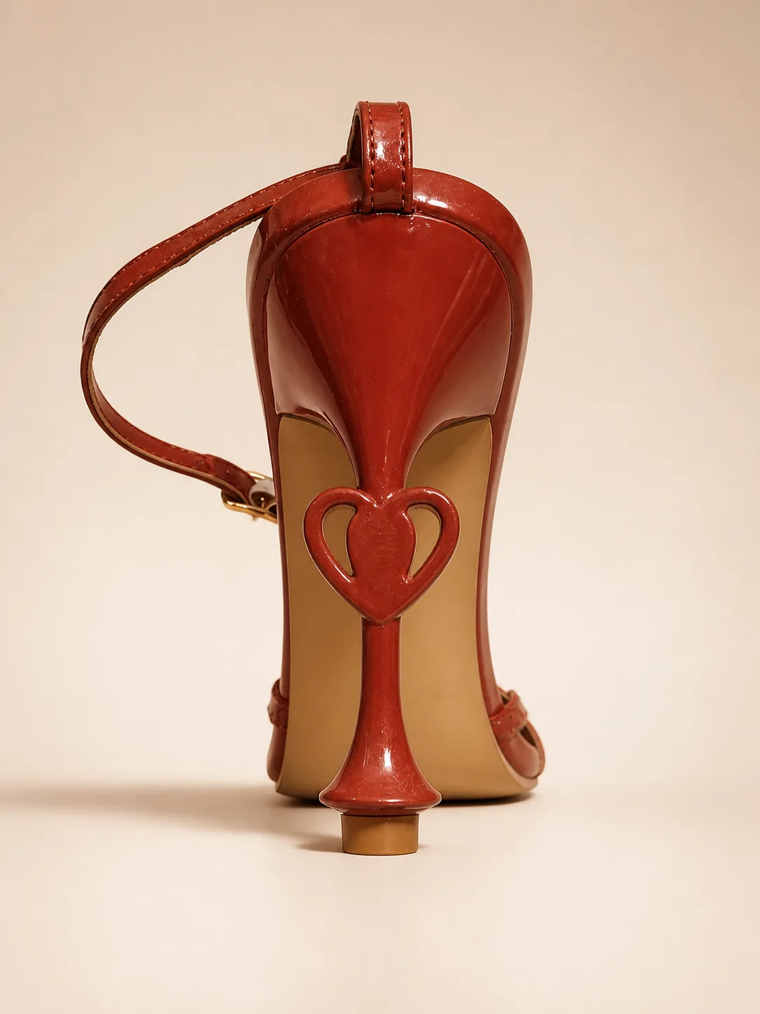 TAN GOLD MEDALLION SPOOL HEEL SANDALS — photo 1